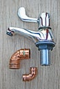 Tap and copper pipe fittings.