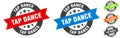 tap dance stamp. tap dance round ribbon sticker. tag