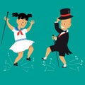 Tap dancing children Royalty Free Stock Photo