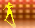 Tap Dancing Lady on a Jazzy Background