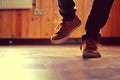 tap dancing practice, shoes striking, capturing the rhythm Royalty Free Stock Photo