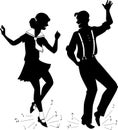 Tap Dancing silhouette Royalty Free Stock Photo