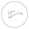 Tap or faucet sign icon black color in circle