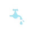 Tap icon. Blue color. Vector illustration, flat design Royalty Free Stock Photo