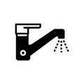 Black solid icon for Tap, pour and drip Royalty Free Stock Photo