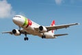 TAP Portugal Airbus A319 airplane at London Heathrow Royalty Free Stock Photo