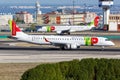 TAP Portugal Express Embraer 195 airplane Lisbon airport in Portugal