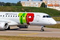 TAP Portugal Express Embraer 190 airplane Porto airport in Portugal
