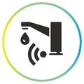 tap sensor icon, smart water system, automatically dispense liquid, flat symbol
