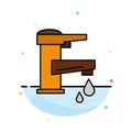 Tap water, Hand, Tap, Water, Faucet, Drop Abstract Flat Color Icon Template