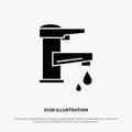 Tap water, Hand, Tap, Water, Faucet, Drop solid Glyph Icon vector