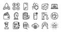 Tap water, Student and Cloud computing line icons set. Vector