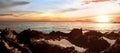 Tapak tuan aceh, rocky beach at sunset Royalty Free Stock Photo