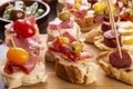 Tapas or antipasto starters Royalty Free Stock Photo