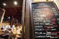 Tapas bar in Spain. Spanish tapas bar in historical center of Seville at night Royalty Free Stock Photo