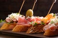 Tapas on Crusty Bread Royalty Free Stock Photo