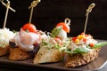 Tapas on Crusty Bread Royalty Free Stock Photo