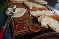 Tapas with ham and cream cheese Royalty Free Stock Photo