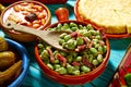 Tapas lima beans with iberico ham from Spain Royalty Free Stock Photo