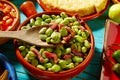 Tapas lima beans with iberico ham from Spain