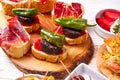 Tapas mix and pinchos food from Spain recipes also pintxos