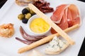 Tapas platter with ham Royalty Free Stock Photo