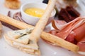 Tapas platter with ham Royalty Free Stock Photo