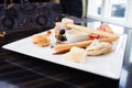 Tapas platter with ham Royalty Free Stock Photo