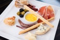 Tapas platter with ham Royalty Free Stock Photo