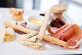 Tapas platter with ham Royalty Free Stock Photo