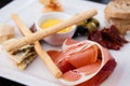 Tapas platter with ham Royalty Free Stock Photo