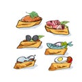 Tapas sketch vector illustration.