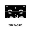 tape backup icon, black vector sign with editable strokes, concept illustration Royalty Free Stock Photo