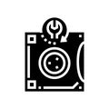 tape backup restore services glyph icon vector illustration Royalty Free Stock Photo