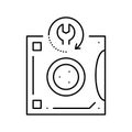 tape backup restore services line icon vector illustration Royalty Free Stock Photo