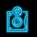 tape backup restore services neon glow icon illustration