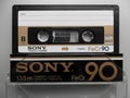 Sony 90 min FeCr blank music cassette and case,