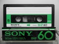 Sony BHF 60 blank music cassette and case,