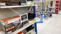 Tape closing off non-essential shopping items in a major supermarket. A national lockdown sees the sale of non-essential items