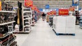 Tape closing off non-essential shopping items in a major supermarket. A national lockdown sees the sale of non-essential items