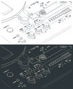 Tape drive mechanism of reel-to-reel recorder close up Royalty Free Stock Photo