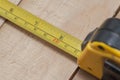 Tape measure on the brown Royalty Free Stock Photo