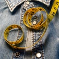 Tape measure and denim shirt.