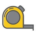 Tape measure filled outline icon, build and repair Royalty Free Stock Photo