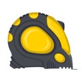 Roulette tool vector flat illustration. Tape measure icon.
