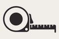Tape Measure Icon. Vector Isolated. Measuring Equipment Used to Measure Length