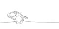 Tape measure leash, retractable leash one line continuous drawing. Animals accessories, pet toy supplies continuous one