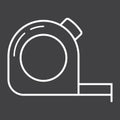 Tape measure line icon, build and repair Royalty Free Stock Photo