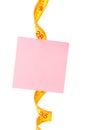 Tape Measure and notepaper Royalty Free Stock Photo