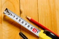 Tape measure, pencil Royalty Free Stock Photo